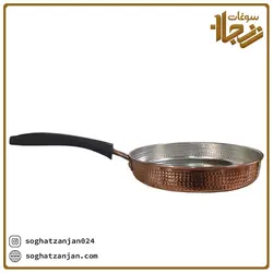 ماهیتابه مسی چکشی با دسته پلاستیکی