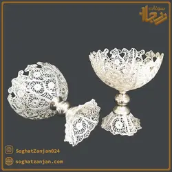 آجیل خوری ملیله کاری تک پایه سایز کوچک