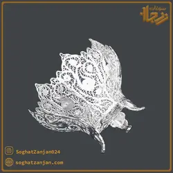 کاسه شکلات خوری ملیله کاری سه پایه