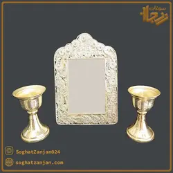 آینه شمعدان ملیله کاری در سوغات زنجان