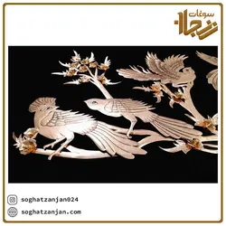 تابلو معرق مسی طرح شش پرنده ساخت زنجان