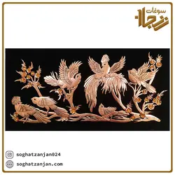 تابلو معرق مسی طرح شش پرنده ساخت زنجان