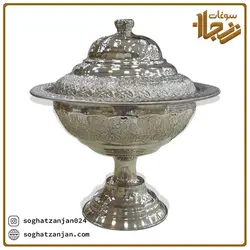 شکلات خوری مسی درب دار طرح گل رز