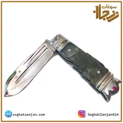 چاقوی زنجان دست ساز با ضامن برجسته مدل گنجشکی