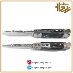 چاقوی زنجان دست ساز با ضامن برجسته مدل گنجشکی