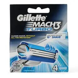 تیغ یدک اصلاح ژیلت مدل مچ تری توربو بسته ۴ عددی