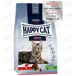 غذا خشک هپی کت بالای 1 سال کولیناری گوشت گاو وزن 1.3 کیلوگرم