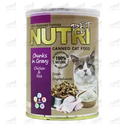 کنسرو مخصوص گربه طعم مرغ و برنج برند نوتری پت