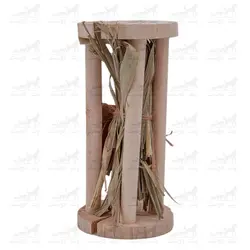 اسباب بازی چوبی جویدنی گردونه علوفه هپی بانی