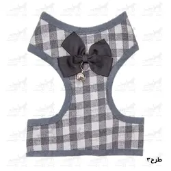 قلاده تنی پد دار همراه با پاپیون و بند قلاده سایز اسمال