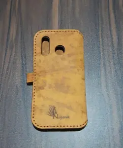 کیف چرمی دست دوز گوشی موبایل چرم شتری