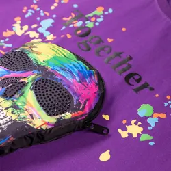 بلوز شلوارک پسرانه طرح اسکلت بنفش