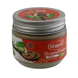 کرم کنجد ساده شیشه 200 گرمی شیررضا