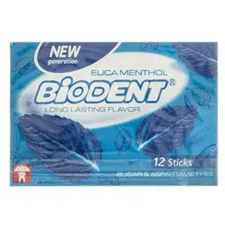 آدامس بایودنت با طعم اکالیپتوس و نعناع بسته 12 عددی