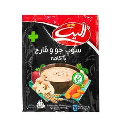 سوپ جو و قارچ با خامه الیت 80 گرمی