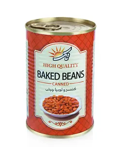 کنسرو لوبیا چیتی با سس گوجه فرنگی تک ۴۰۰ گرمی