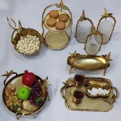 آجیل خوری ایوان پروانه الومینیومی طلایی فورتیک