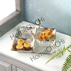 اردو خوری مربع چهار خانه آلومینیومی نقره ای