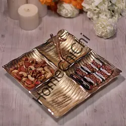 اردو خوری مربع چهار خانه آلومینیومی طلایی