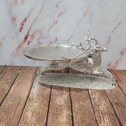آجیل خوری گوزن چکشی  نشسته نقره ای