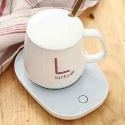 ماگ حرارتی سرامیکی در دار هیتر دار با صفحه گرم کننده برقی مدل 1314 رنگ سبز و صورتی و سفید و قرمز Lucky - دهشیخ سنتر