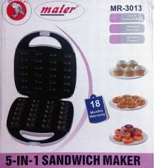 ساندویچ ساز پنج کاره مایر اصلی MAIER سایز بزرگ مدل mr-3013 اسنک ساز وافل ساز گریل دونات - دهشیخ سنتر