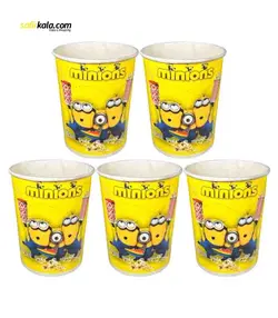 ظرف پاپ کورن مدل مینیون بسته 5 عددی کد R73400