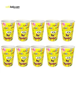 ظرف پاپ کورن مدل باب اسفنجی بسته 10 عددی