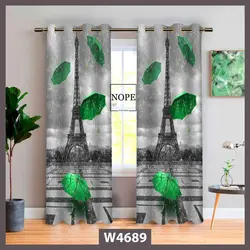 پرده طرح برج ایفل و چتر کد W4689