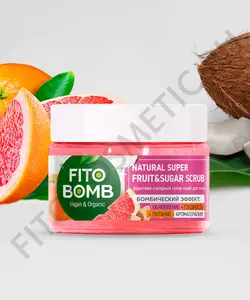 نوسازی سوپر بدن اسکراب قند میوه + لطافت + تغذیه + رایحه درمانی سری Fito Bomb