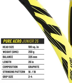 راکت تنیس بچه‌گانه بابولات Pure Aero Junior 26
