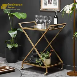 ترولی پذیرایی فلزی استیل مدل کامشاد