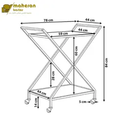 ترولی پذیرایی فلزی استیل مدل کامشاد