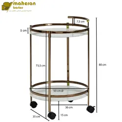 ترولی پذیرایی فلزی استیل مدل ژینار