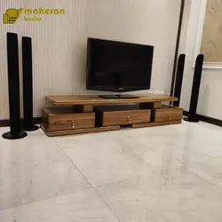 میز تلویزیون چوبی ام دی افی طرح صدف