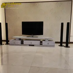 میز تلویزیون چوبی ام دی افی طرح صدف