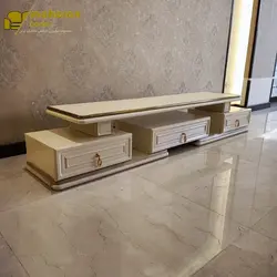 میز تلویزیون چوبی ام دی افی طرح صدف