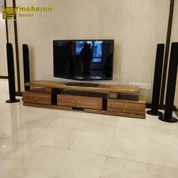 میز تلویزیون چوبی ام دی افی طرح صدف
