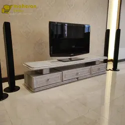 میز تلویزیون چوبی ام دی افی طرح صدف