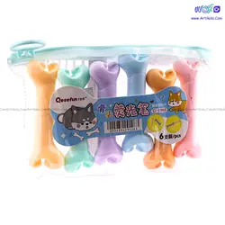 ماژیک هایلایتر بسته 6 عددی طرح استخوان Qesefun | آرتی کالا