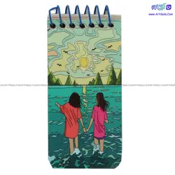 دفترچه یادداشت سیمی برگه نخودی مستطیلی FATIMA | آرتی کالا