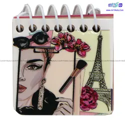 دفترچه یادداشت سیمی برگه نخودی مربعی کوچک FATIMA | آرتی کالا