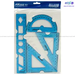 ست خط کش گونیا نقاله آریا مدل 8038 | آرتی کالا