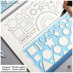 ست 2 تایی خطکش شابلون دار Bullet Time بولت ژورنالی