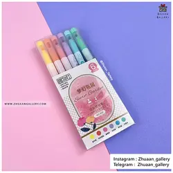 ماژیک هایلایتر و روان نویس نوک نمدی دو سر Secret Garden شش رنگ