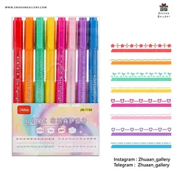 ماژیک رولی و هایلایتر LINE SHAPED طرح دار