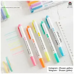 ماژیک هایلایتر دو سر ZHIPAI مینیمال طرح زبرا