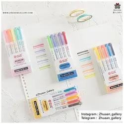 ماژیک هایلایتر دو سر ZHIPAI مینیمال طرح زبرا