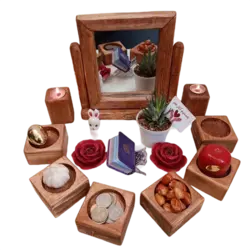 هفت سین چوبی وآینه شمعدان - مامبو وود