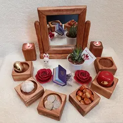 هفت سین چوبی وآینه شمعدان - مامبو وود